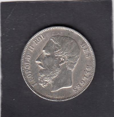 Beschrijving: 5 Francs fr LEOPOLD II